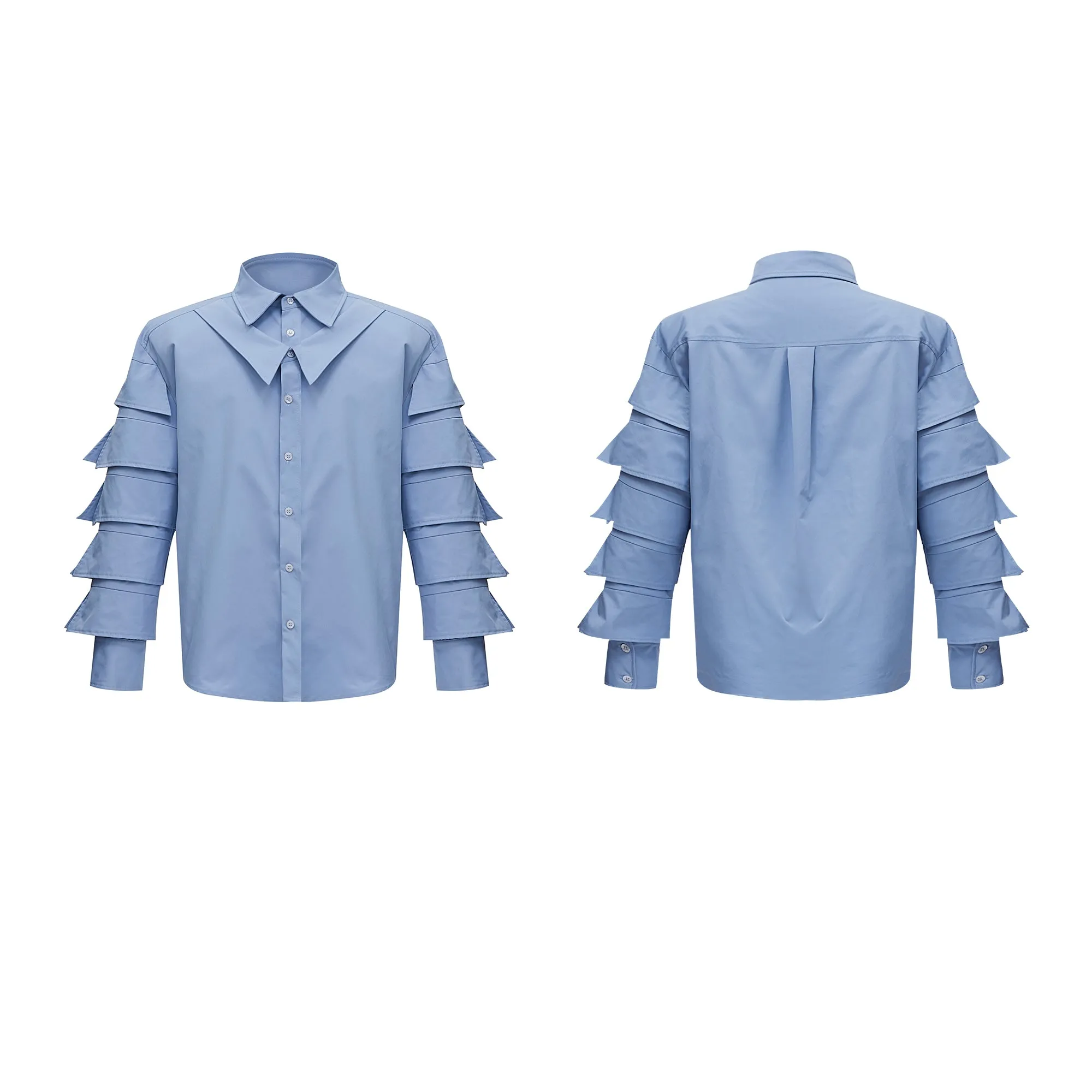 【24s Sep.】Shoulder-Pad Pleated Shirt