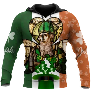 3D All Over Print St. Patrick's Day Shirt, Iceland Flag Pattern Shirt, Hat Shamrock Irish Shirt, Lucky Shirt, Patrick's Day Shirt