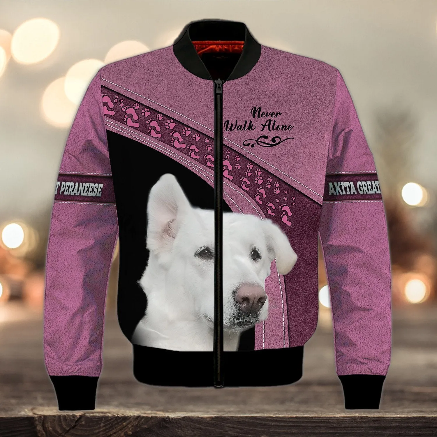 Akita Great Peraneese Love Never Walk Alone 3D Full Print Shirts, Dog Memorial Gifts for loss of Dog