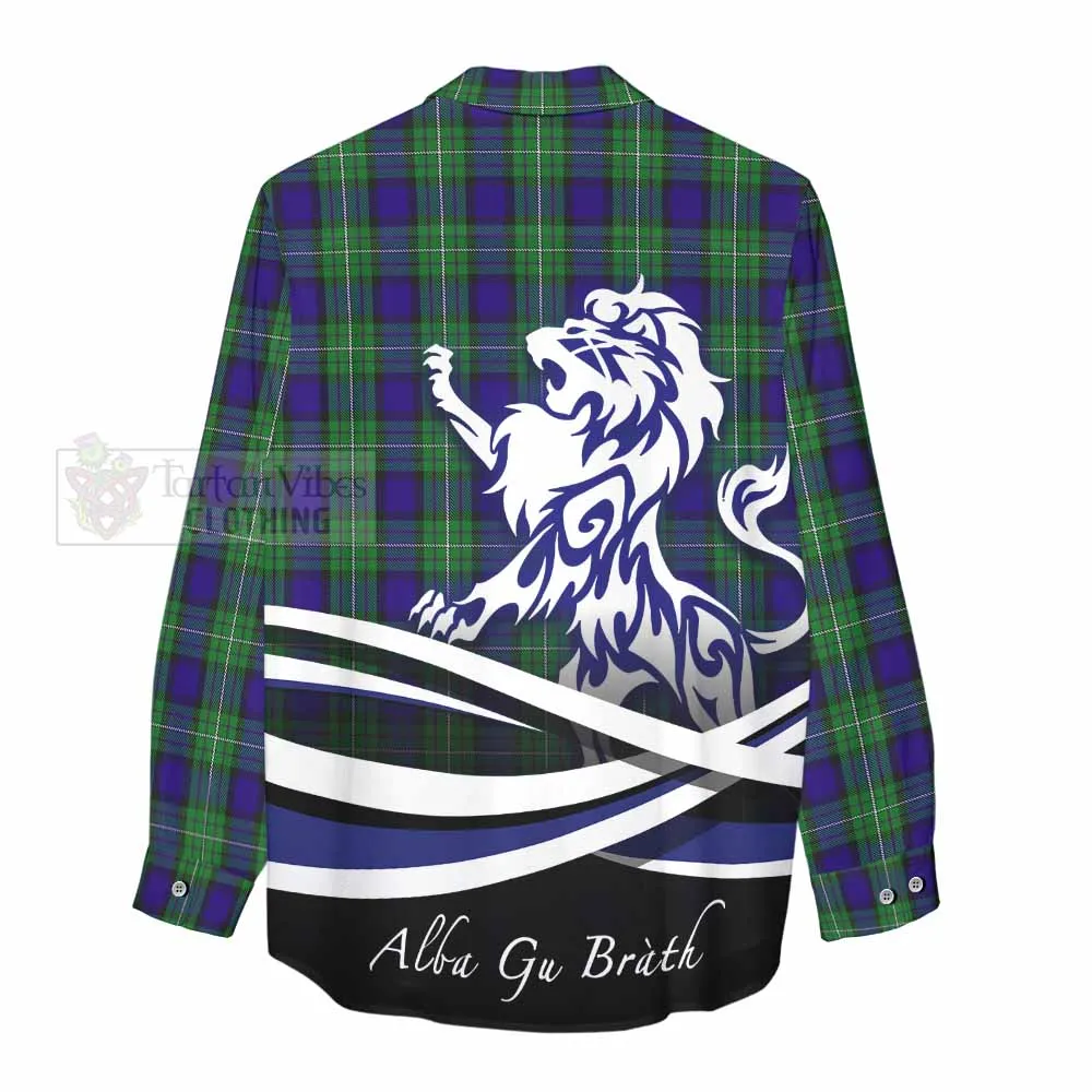 Alexander Tartan Women's Casual Shirt with Alba Gu Brath Regal Lion Emblem