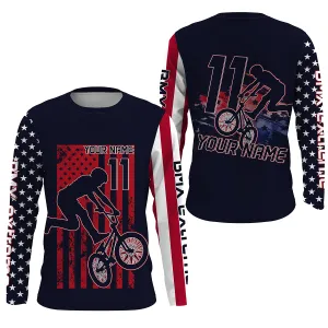 American Flag BMX Racing Jersey Custom Patriotic Riding Gear Adult Kid Cycling Long Sleeve Shirt