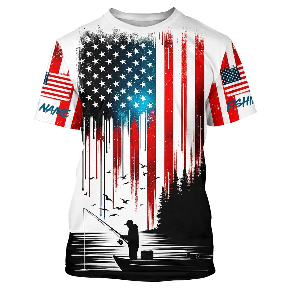 American Flag Fishing Shirt Fishing Jersey For Fisherman , Flag Fishing Long Sleeve Shirt