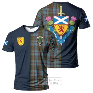 Anderson Tartan T-Shirt Alba with Scottish Lion Royal Arm Half Style