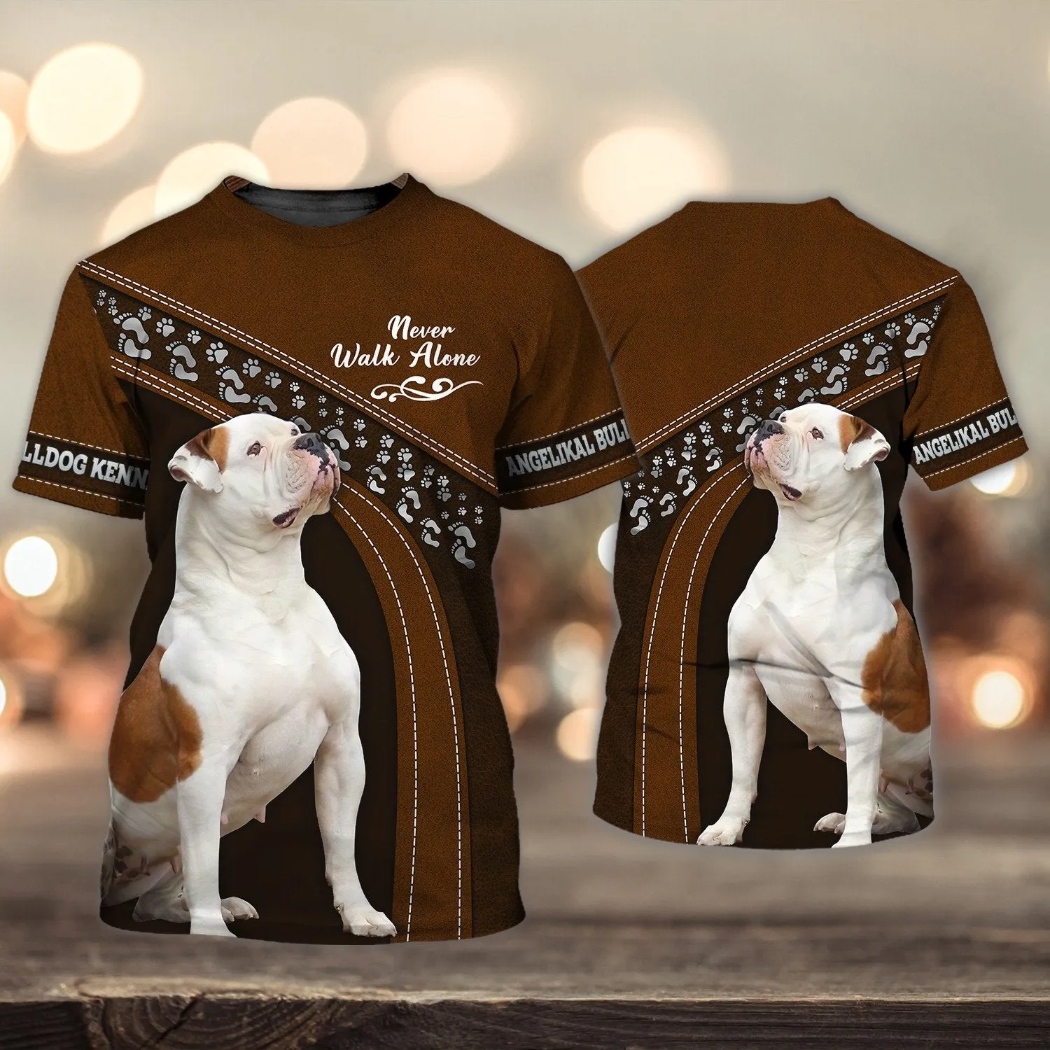 Angelikal Bulldog Kennels Lover Never Walk Alone, Shirt For Dog Lovers, Dog Memorial Gifts for loss of Dog