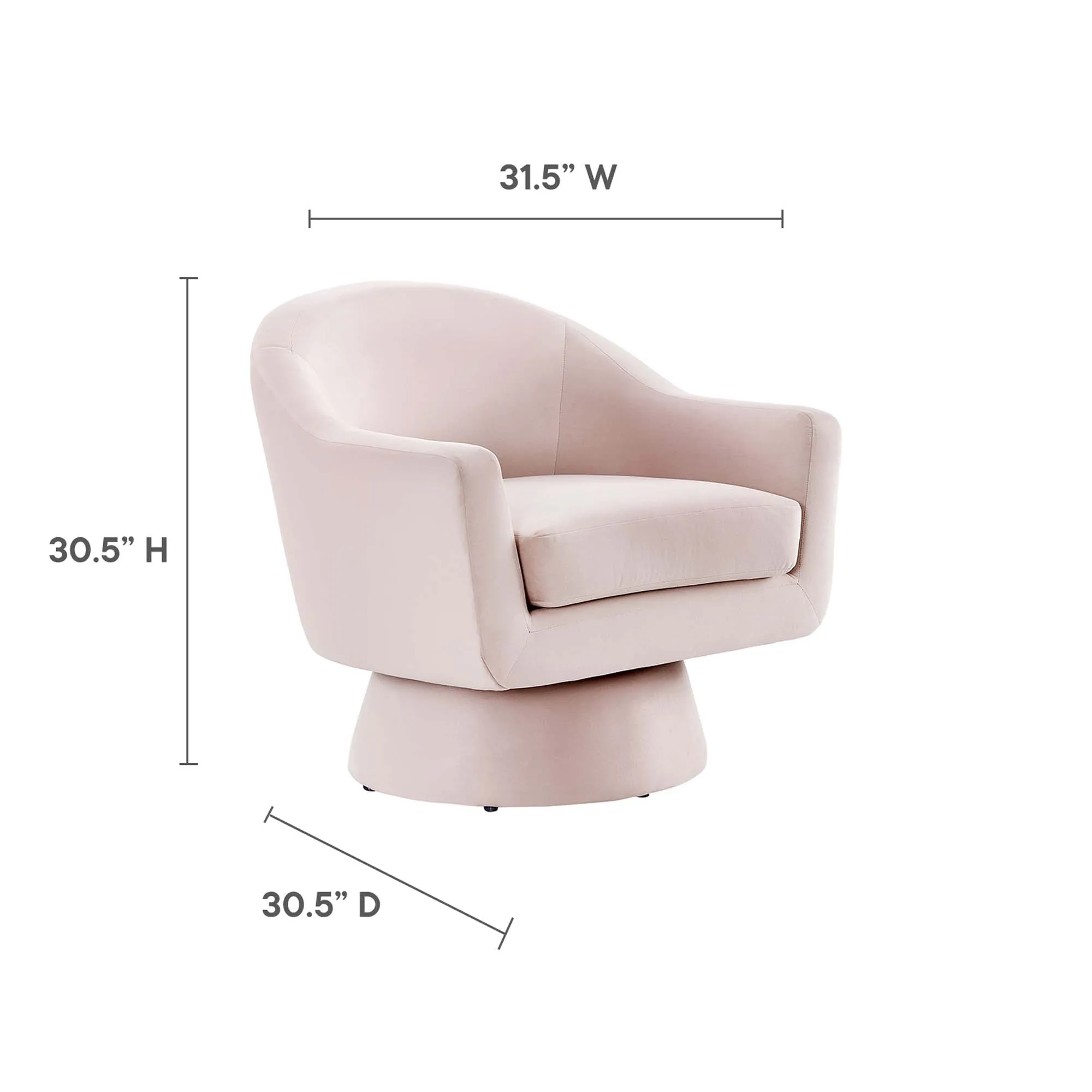 Astral Performance Velvet Fabric and Wood Swivel Chair by Modway