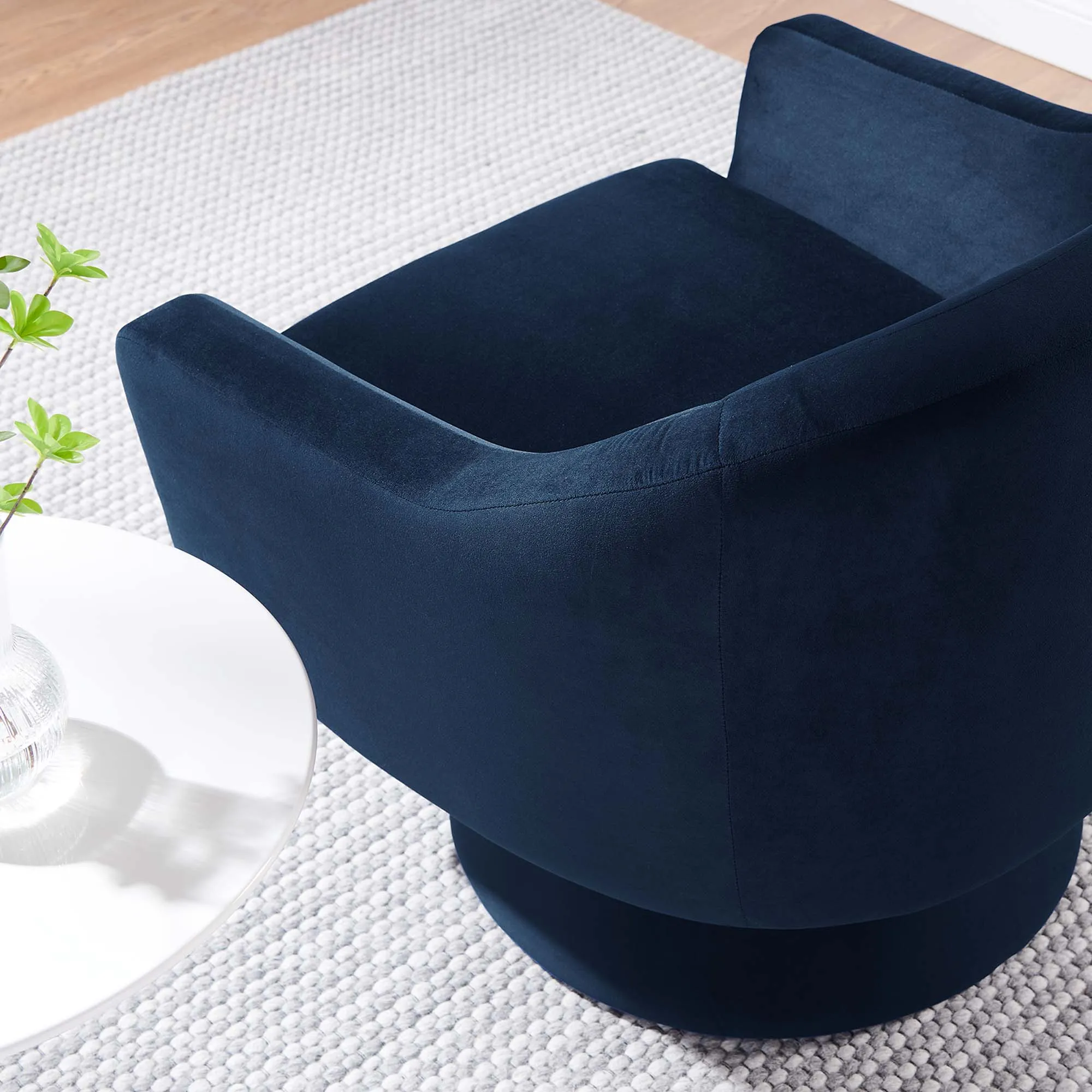 Astral Performance Velvet Fabric and Wood Swivel Chair by Modway