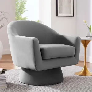 Astral Performance Velvet Fabric and Wood Swivel Chair by Modway