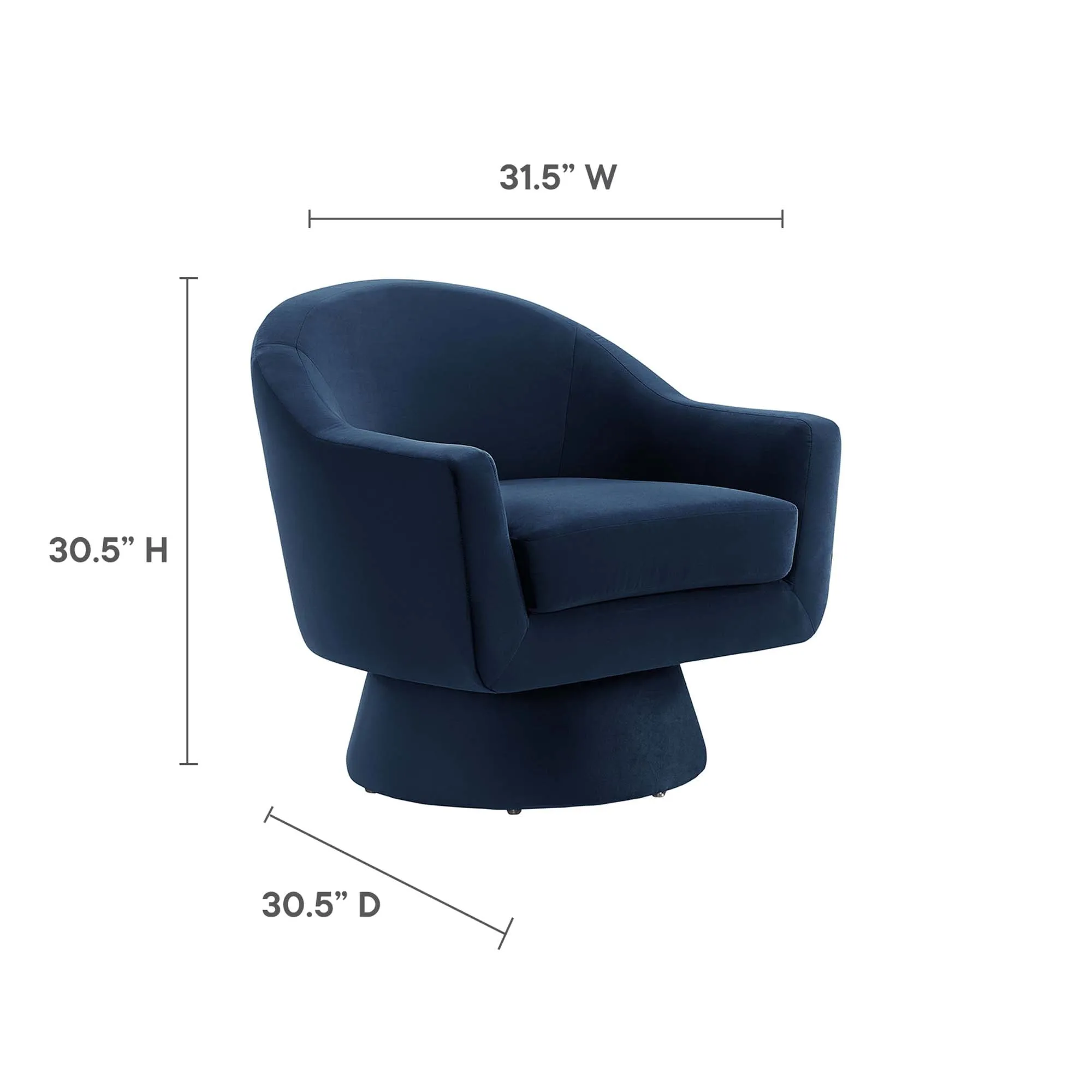 Astral Performance Velvet Fabric and Wood Swivel Chair by Modway