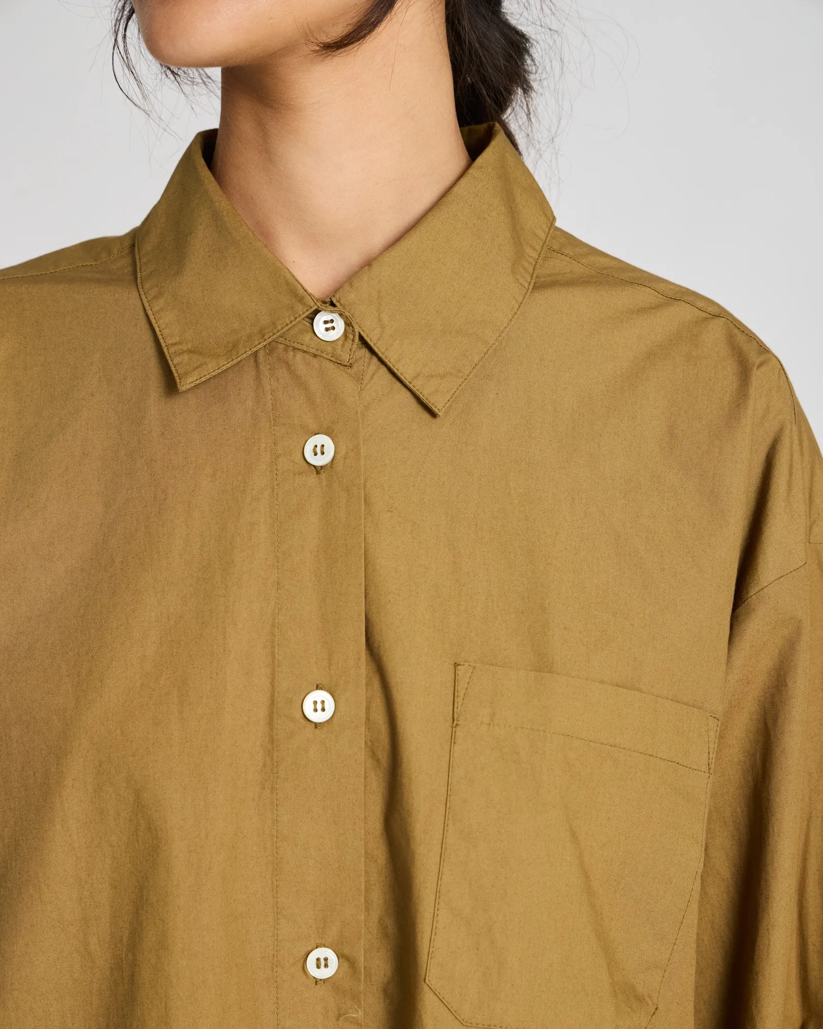 Astrid Shirt Poplin Gots 243975 - Dried Tobacco