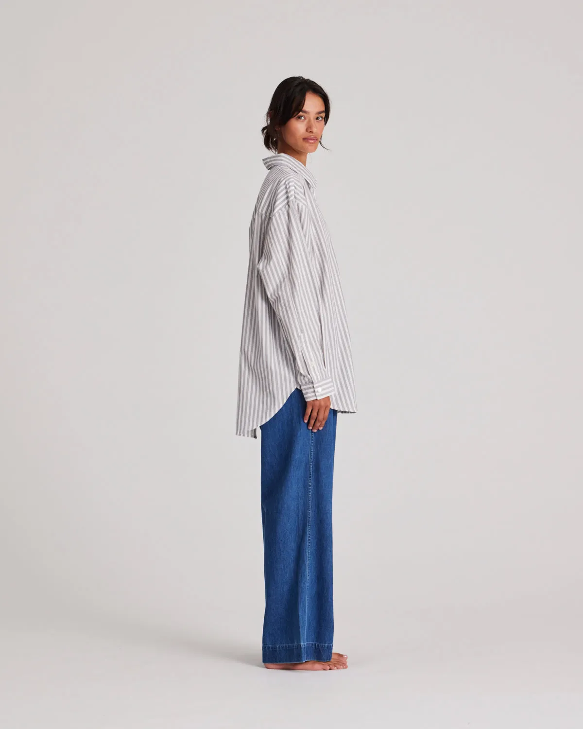 Astrid Shirt Yarn Dyed - White/Blue