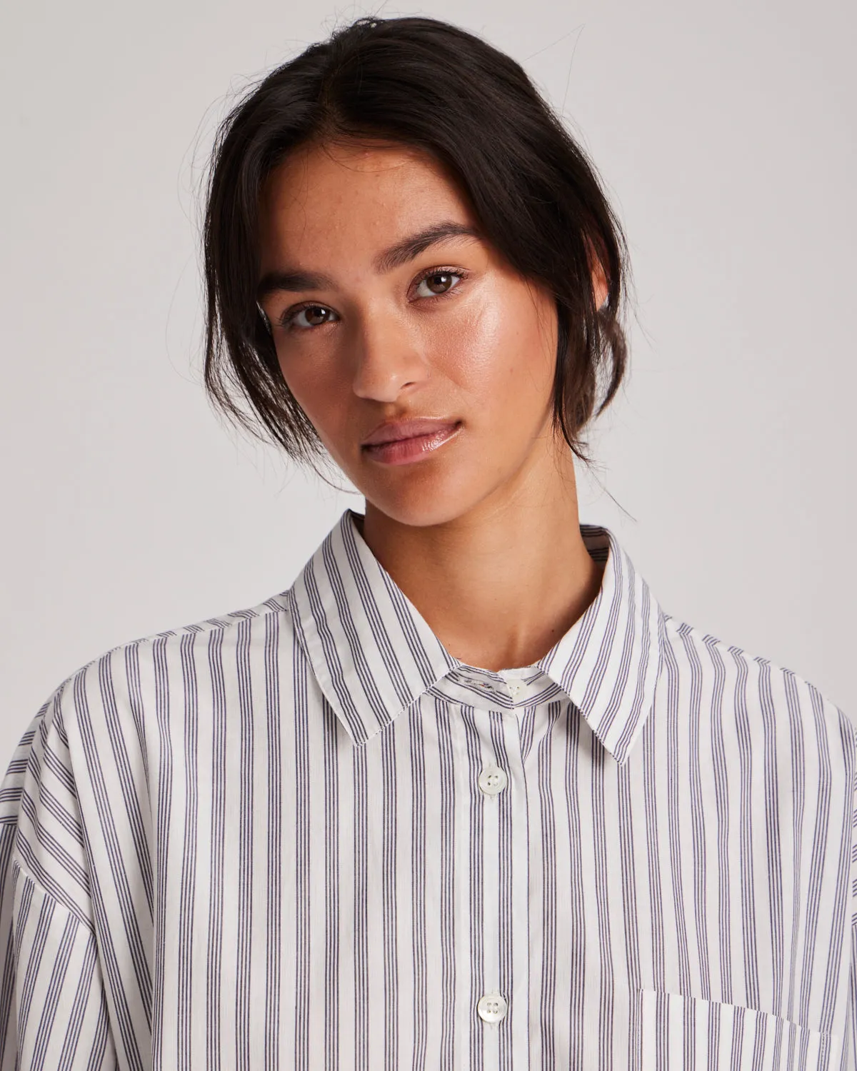 Astrid Shirt Yarn Dyed - White/Blue