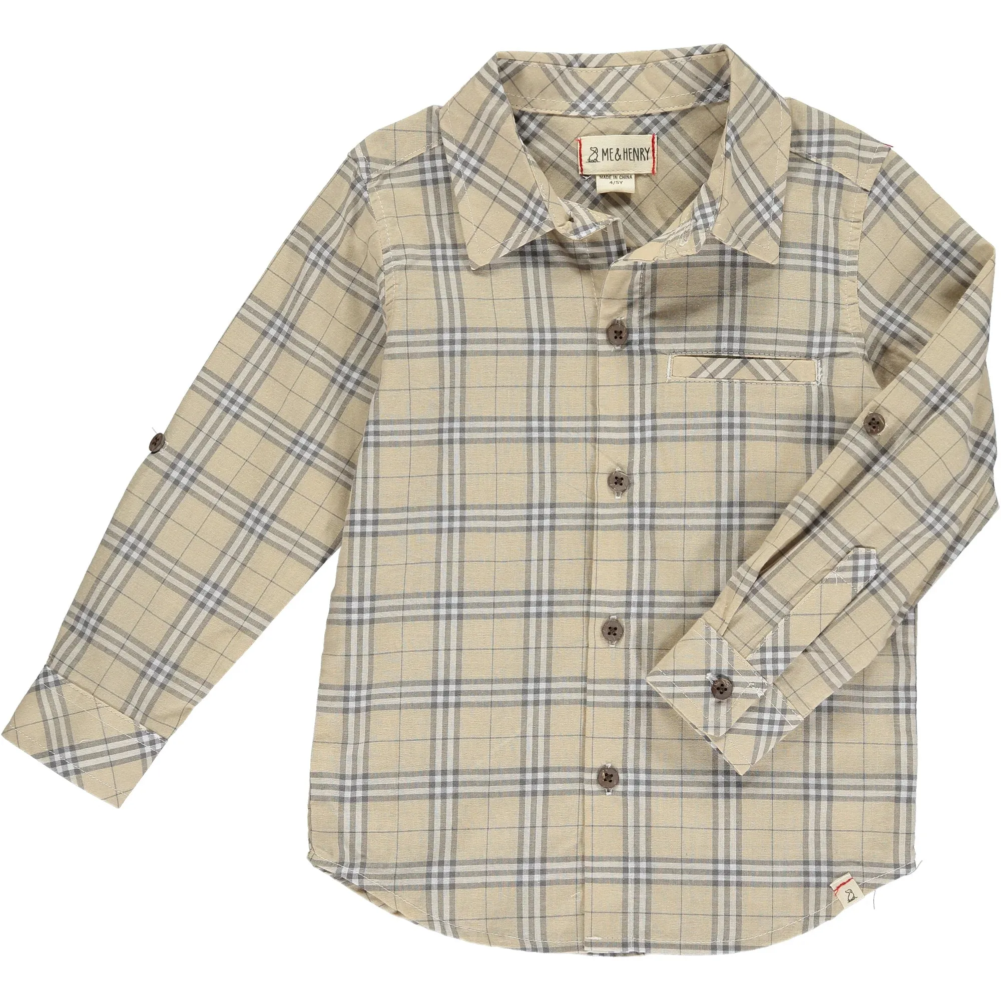 Atwood Tan Plaid Woven Shirt