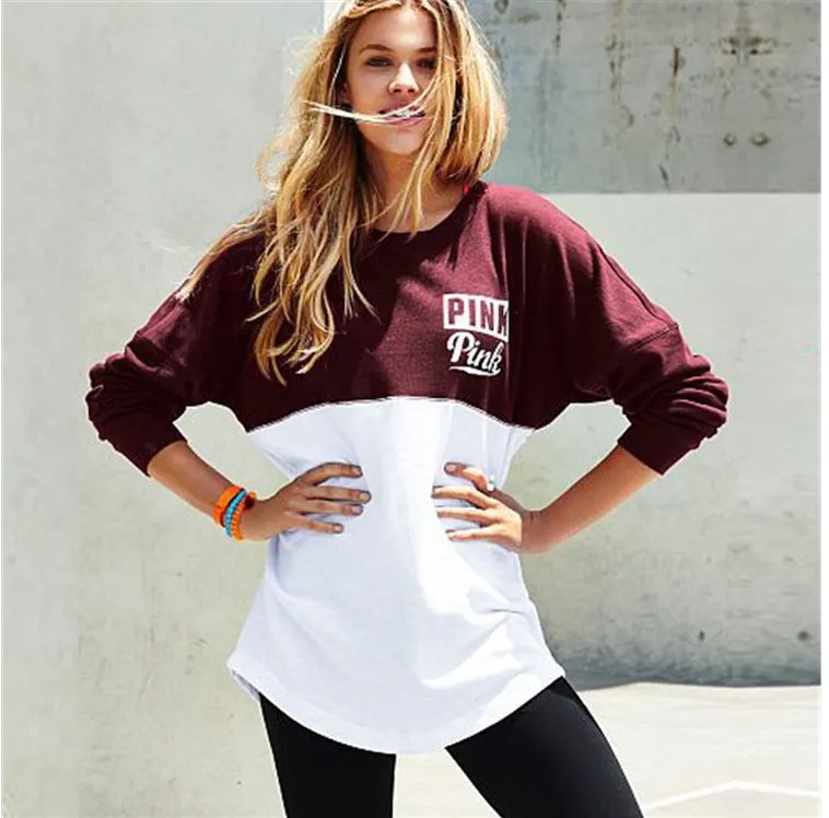 Autumn Fashion sweatshirts peach heart love letter