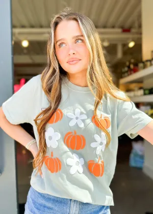 Autumn Pumpkin Flower Tee