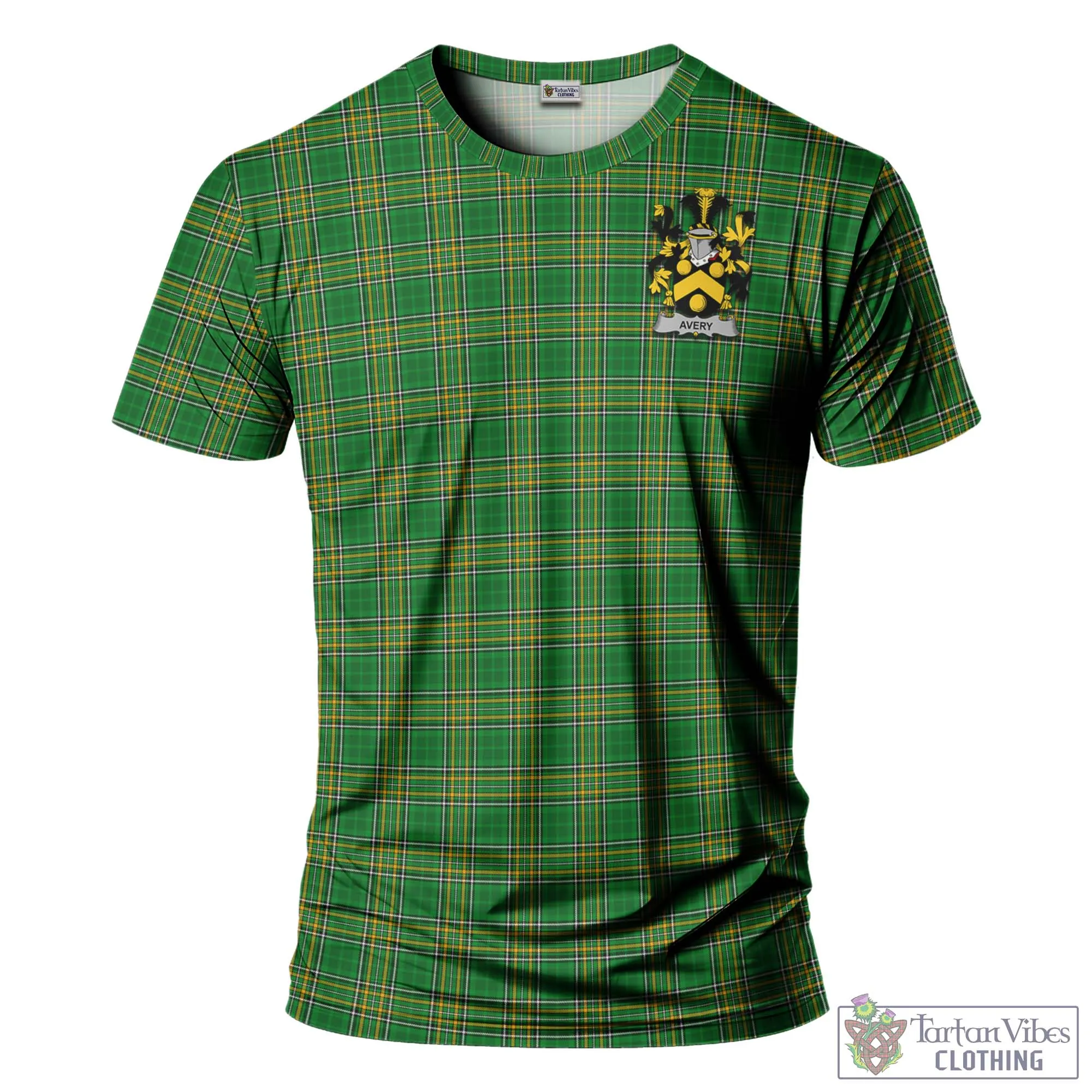 Avery Irish Clan Tartan T-Shirt with Family Seal