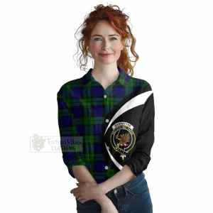 Bannatyne Tartan Women's Casual Shirt with Family Crest Circle Style