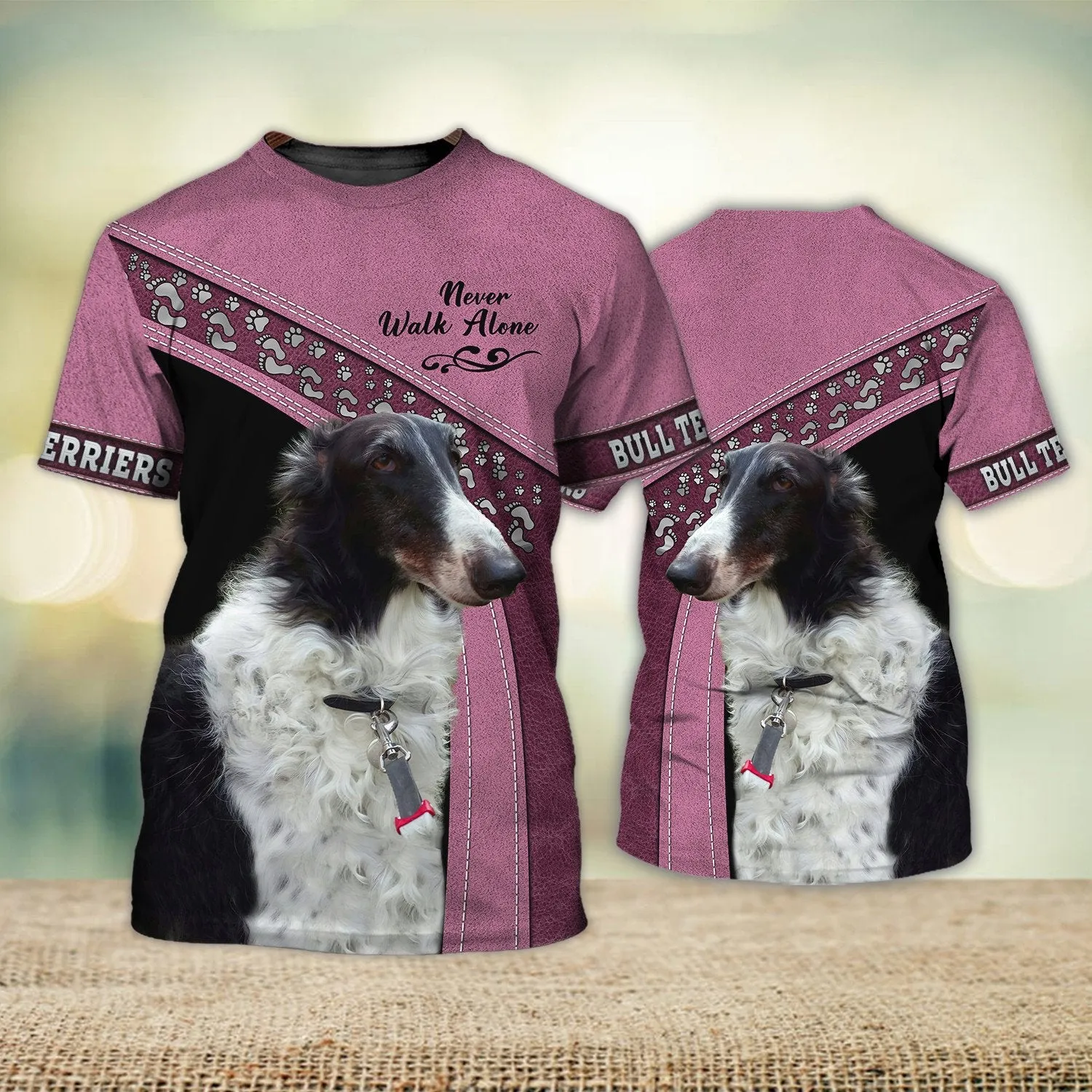 Barzoï Love Never Walk Alone 3D Full Print Shirts, Shirt For Dog Lovers, Dog Memorial Gifts for loss of Dog