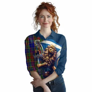 Beattie (Beatty) Tartan Family Crest Women's Casual Shirt with Scottish Majestic Lion