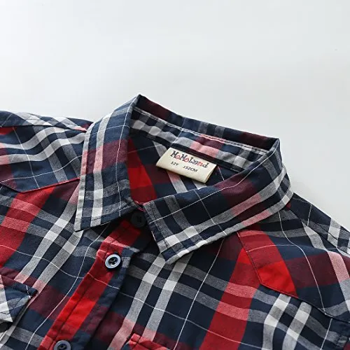 Big Girl Long Sleeve Red/Navy/White Plaid Shirt