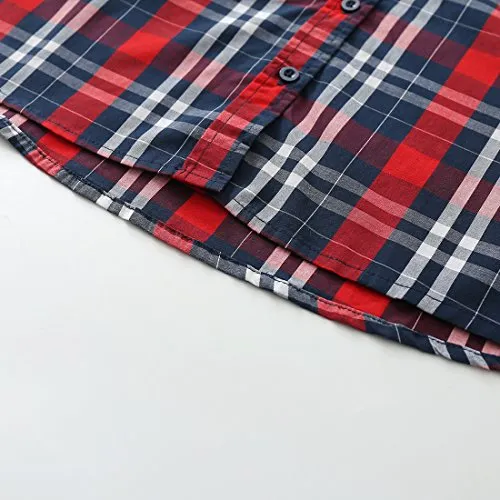 Big Girl Long Sleeve Red/Navy/White Plaid Shirt