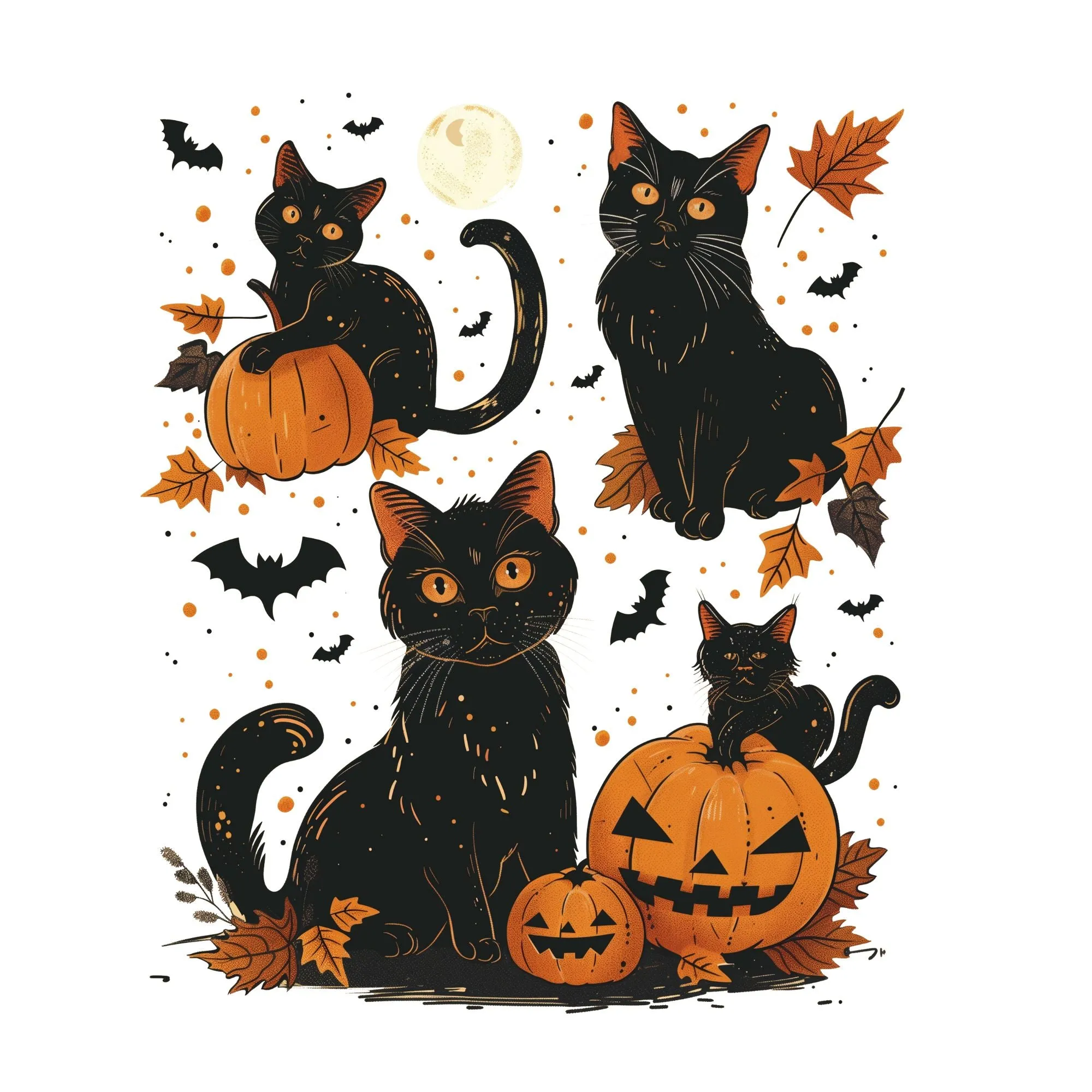 Black Cat Halloween Crewneck Sweatshirt