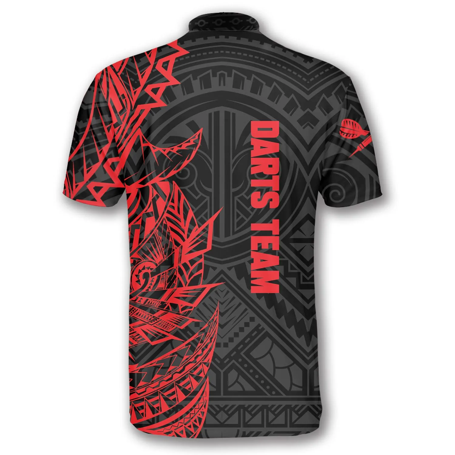 Black Red Tribal Custom Darts Jerseys For Men, Gift for Dart Team Lovers