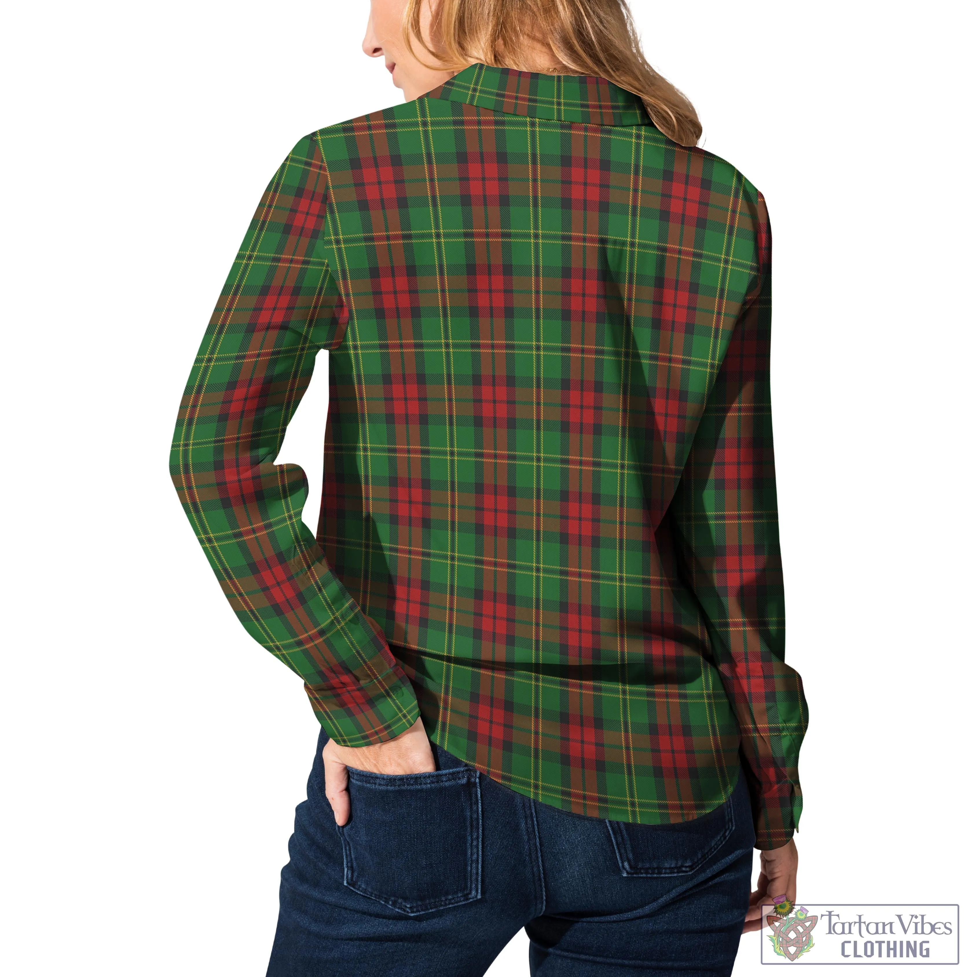 Blackstock Hunting Tartan Women's Casual Shirt with Family Crest