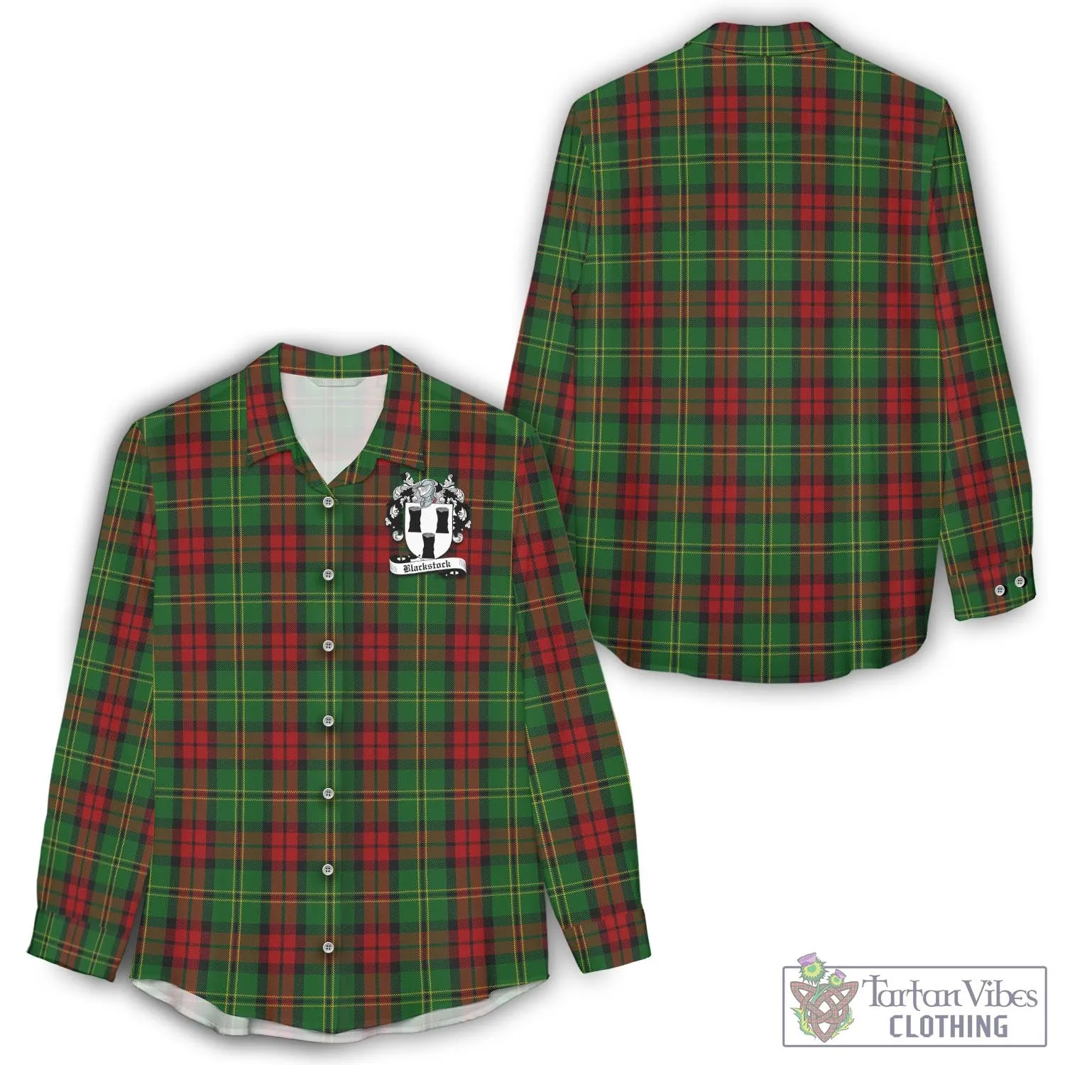 Blackstock Hunting Tartan Women's Casual Shirt with Family Crest