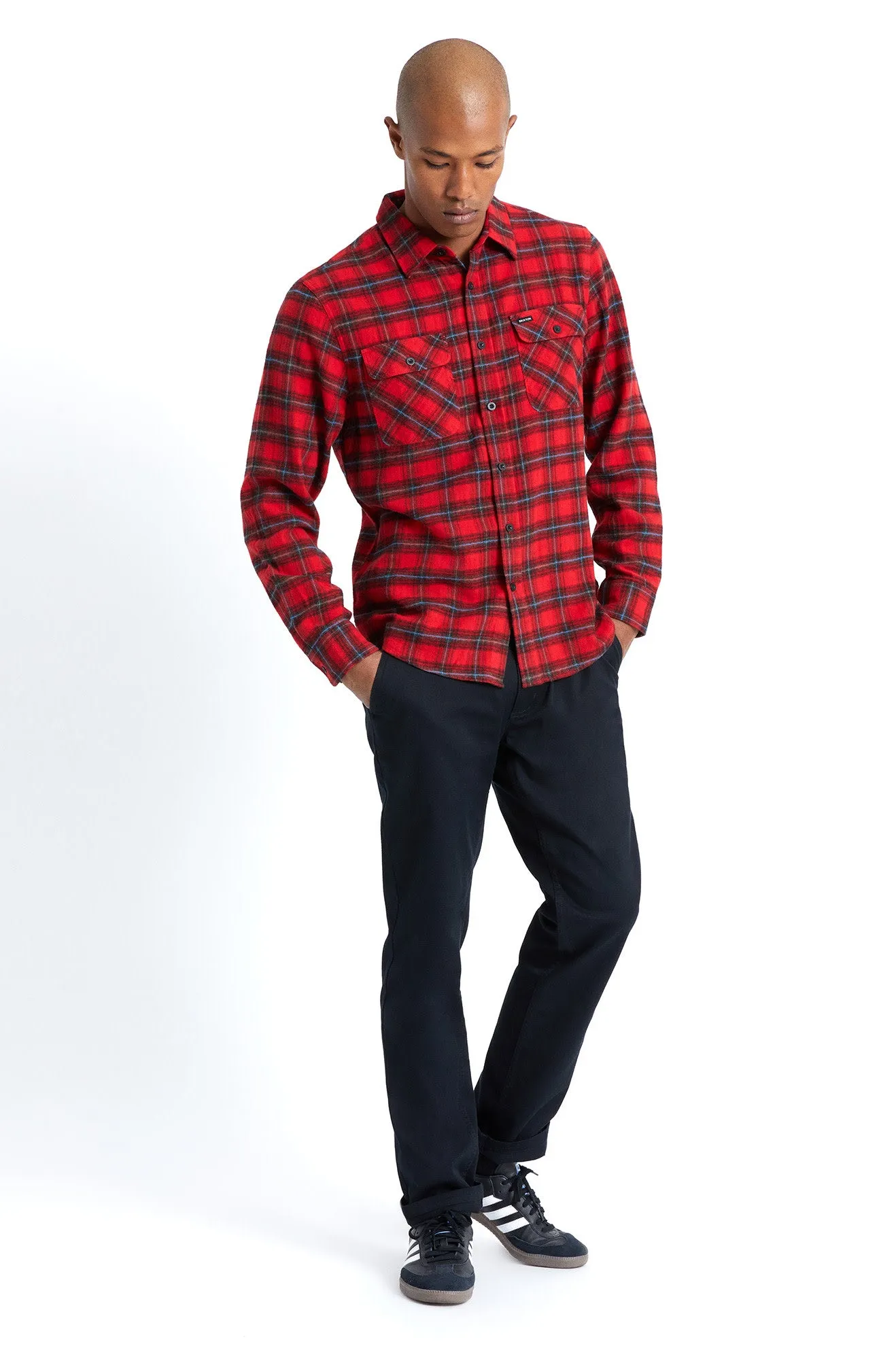 Bowery Lightweight L/S Flannel - Red/Black