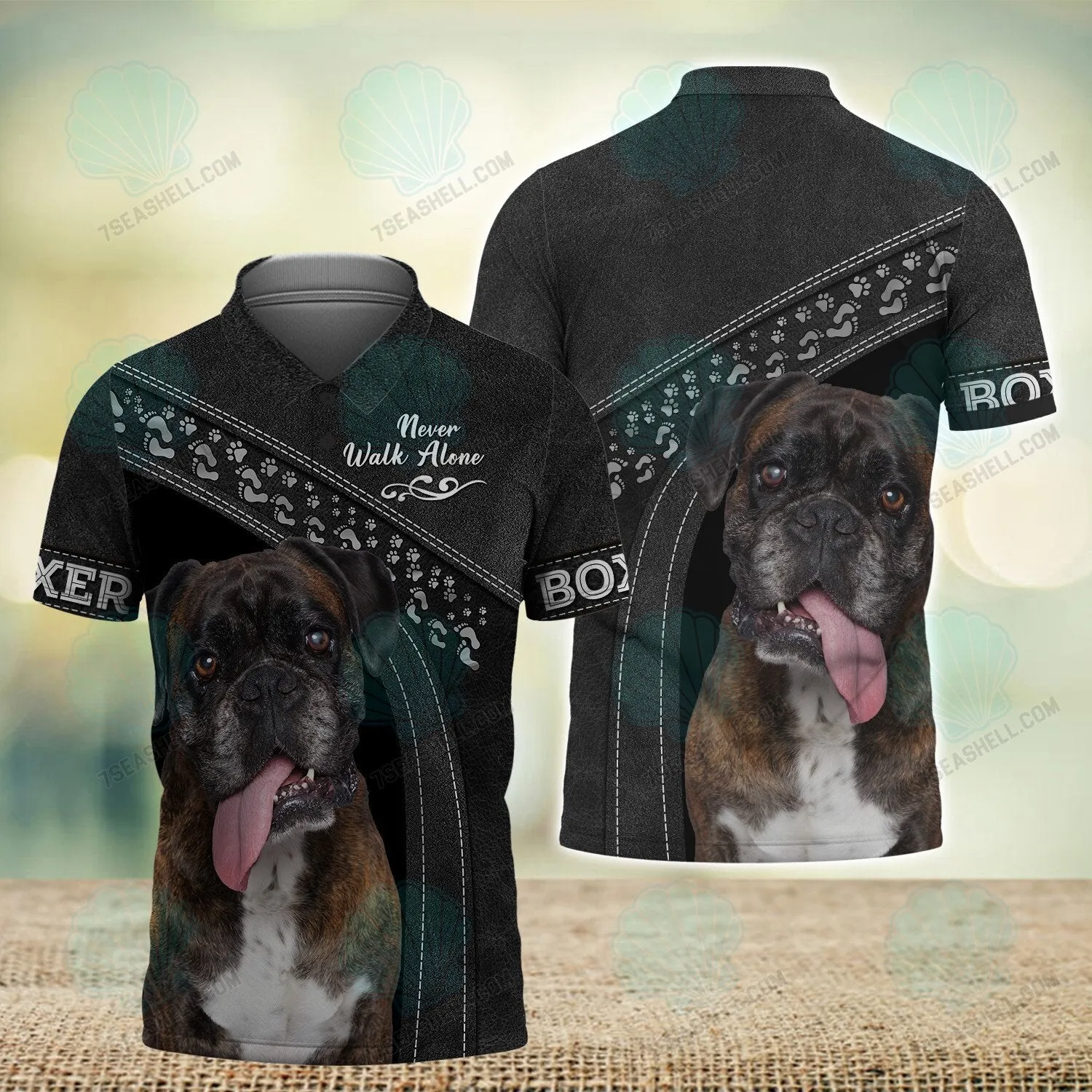 Boxer Love Black Never Walk Alone 3D Full Print Shirts, Christmas Dog Memorial Gifts for loss of Dog