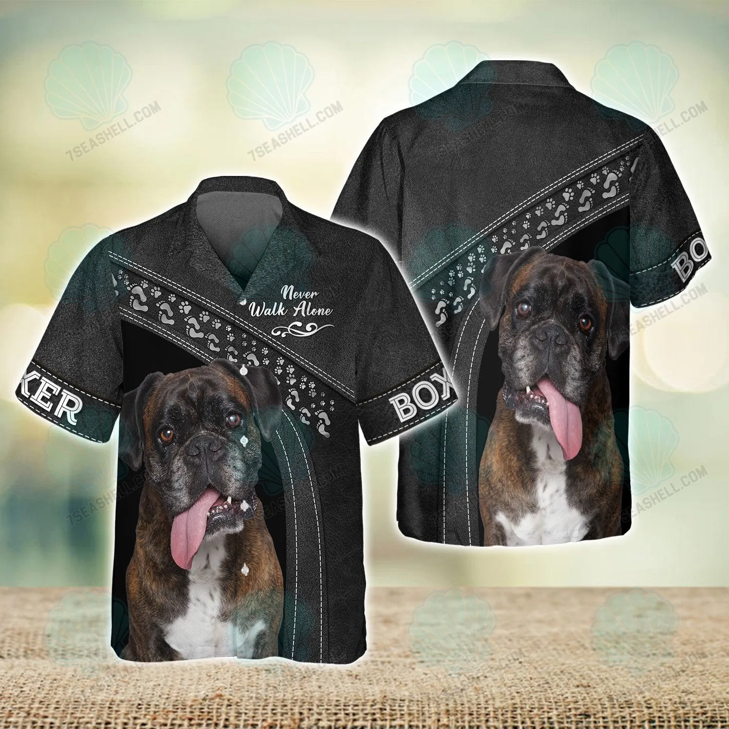 Boxer Love Black Never Walk Alone 3D Full Print Shirts, Christmas Dog Memorial Gifts for loss of Dog