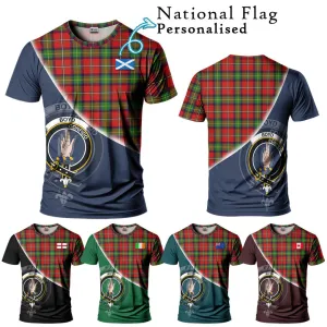 Boyd Tartan T-Shirt with Personalised National Flag and Family Crest Half Style