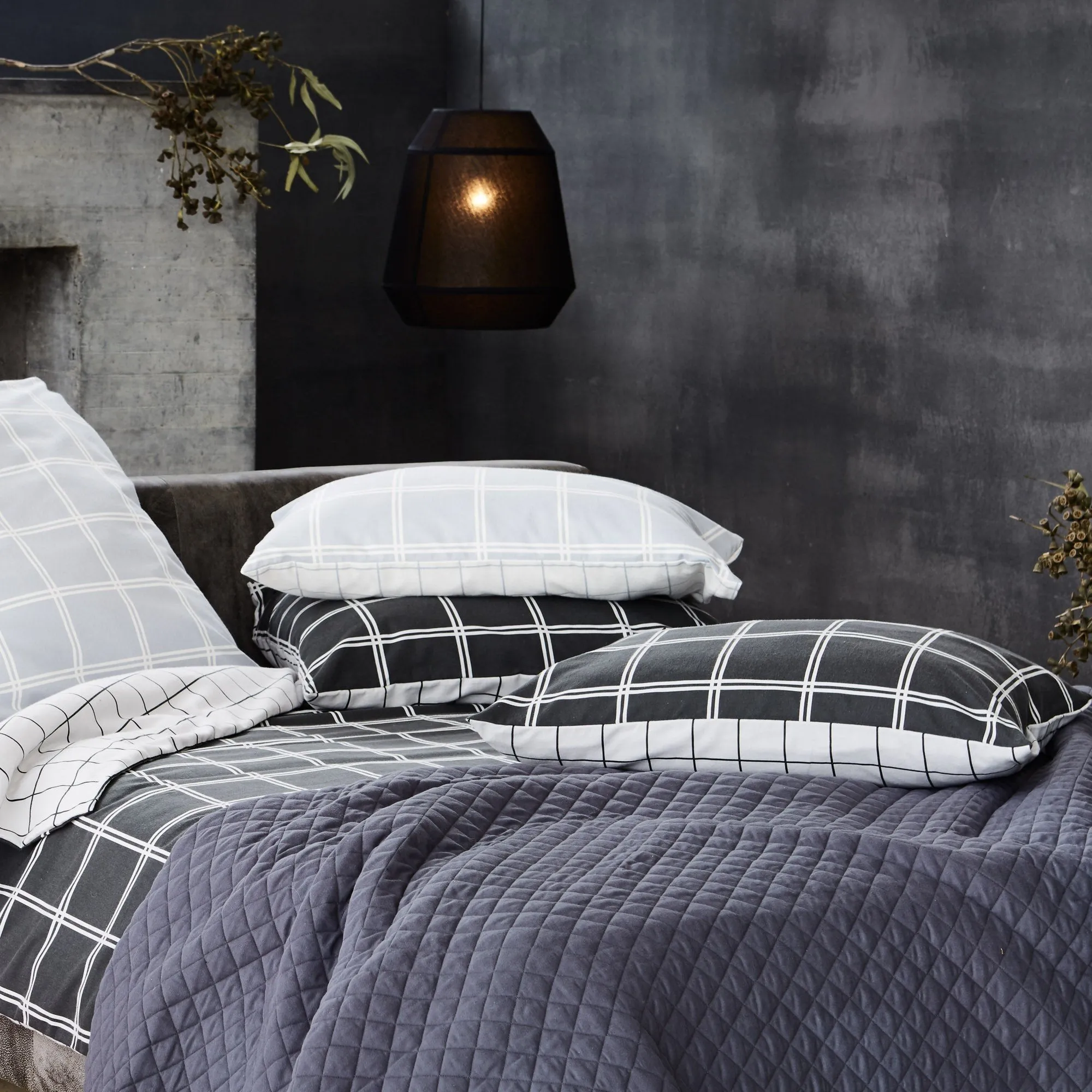 Brelade Pillowcase [Charcoal/Light grey]