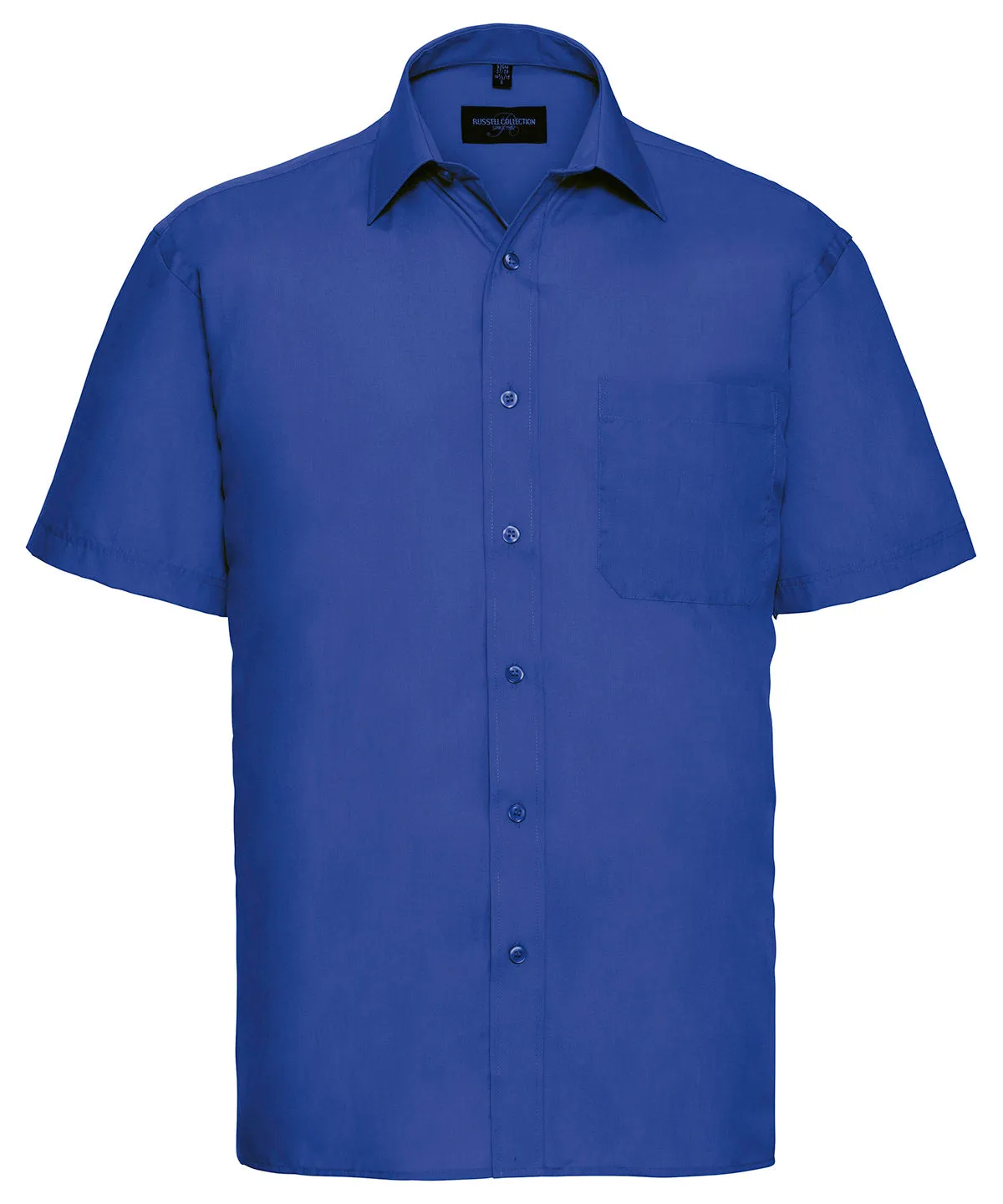 Bright Royal - Short sleeve polycotton easycare poplin shirt