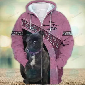 Brindle Pugs Love 3D Full Print Shirts, Christmas Dog Memorial Gifts for loss of Dog