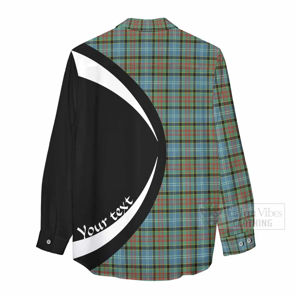 Brisbane Tartan Women's Casual Shirt with Family Crest Circle Style