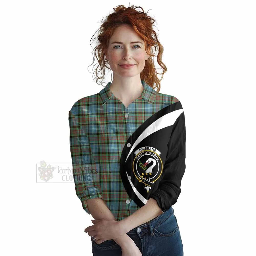 Brisbane Tartan Women's Casual Shirt with Family Crest Circle Style