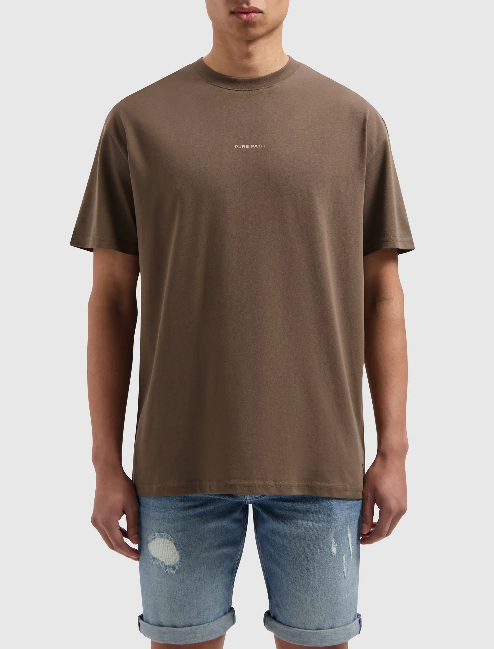 Brushstroke Initial T-shirt | Brown