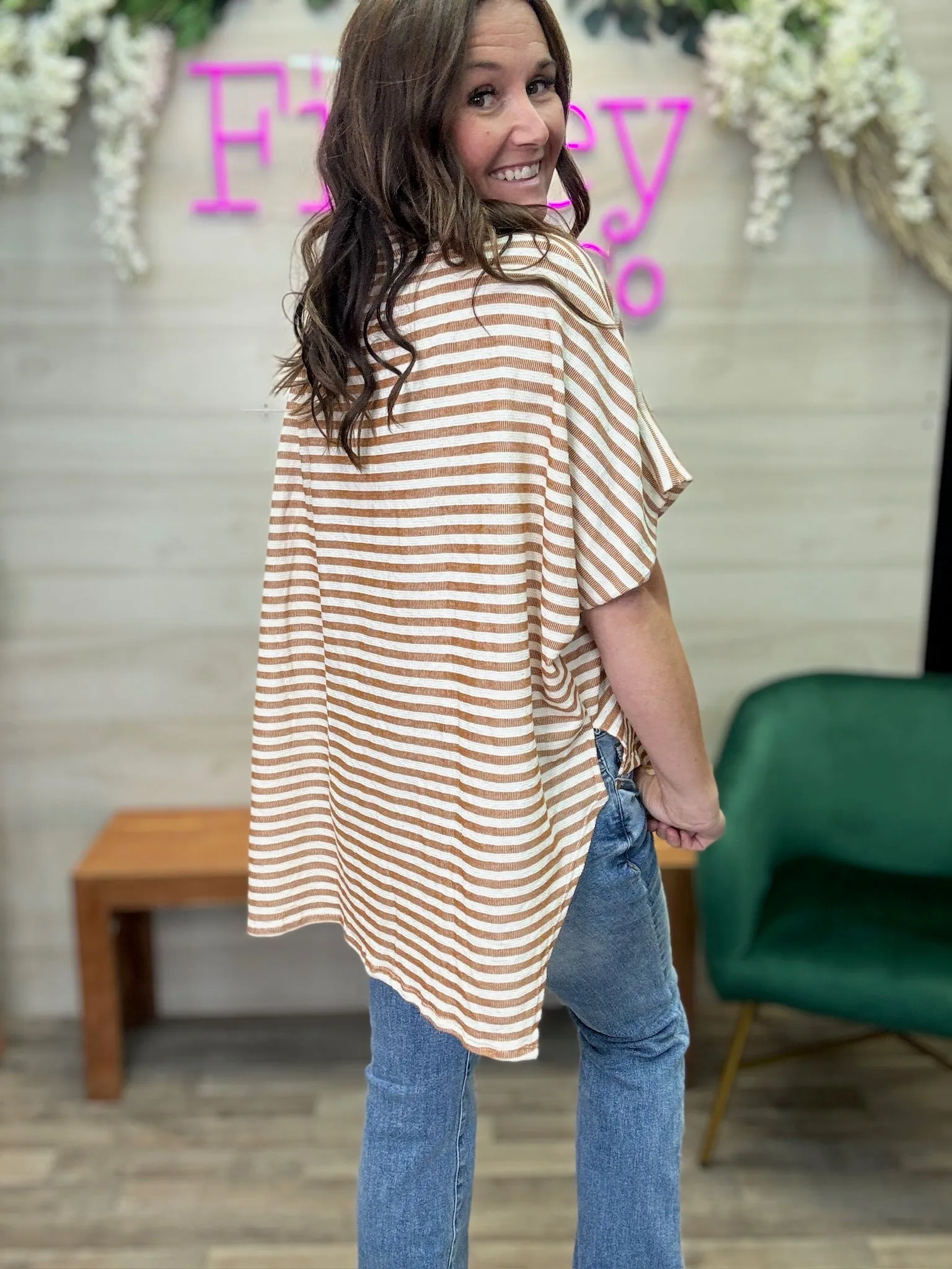 Bucket List Oversized Stripe Top