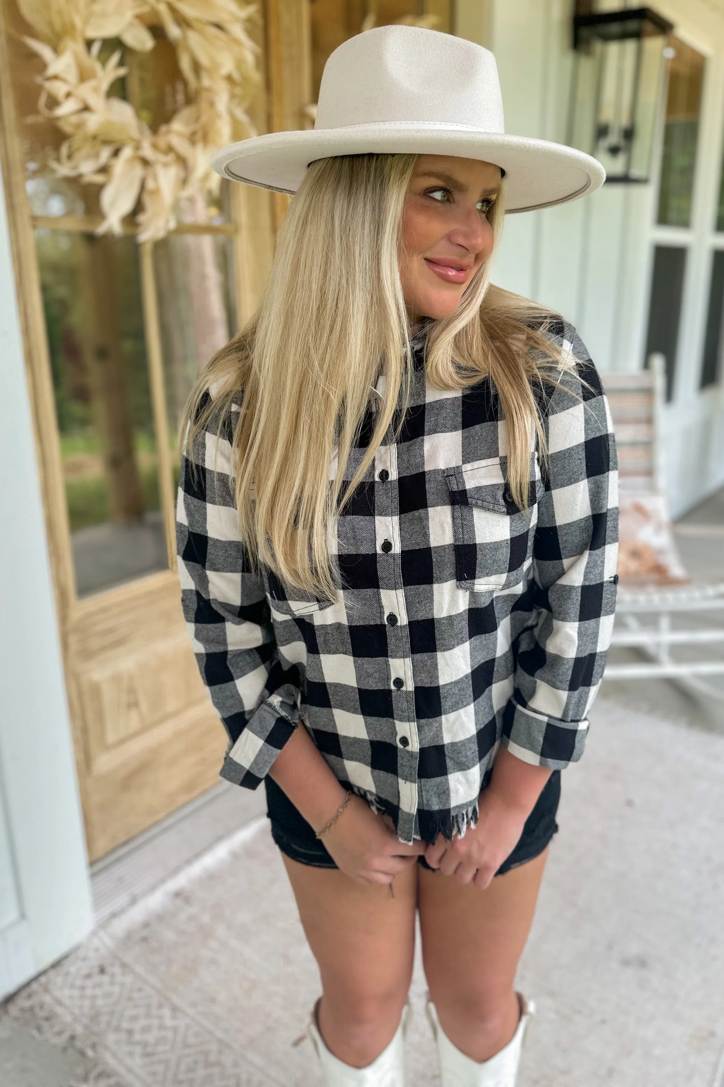 Buffalo Frayed Hem High Low Plaid Shirt *FINAL SALE*