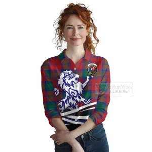 Byres (Byses) Tartan Women's Casual Shirt with Alba Gu Brath Regal Lion Emblem