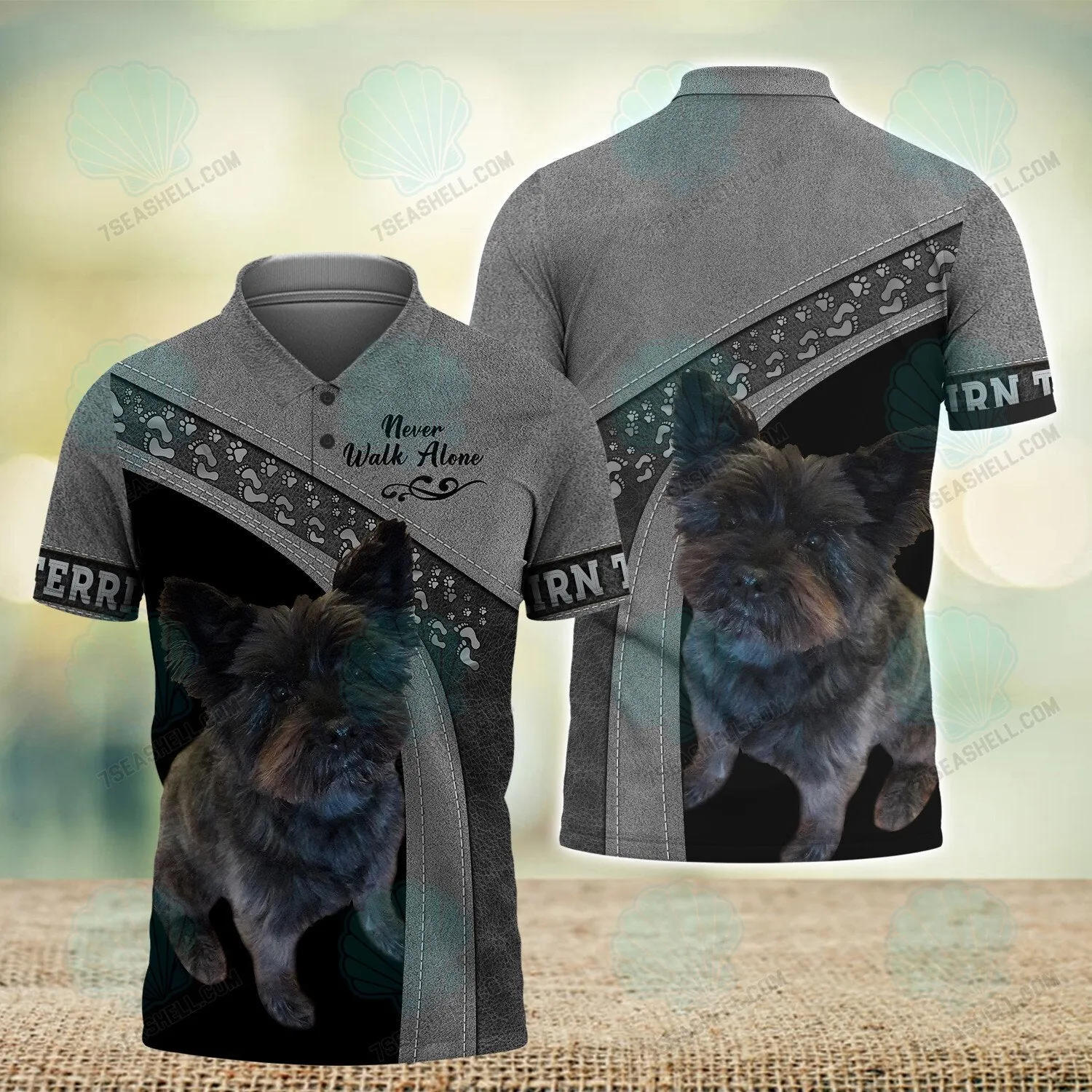 Cairn Terrier Never Walk Alone 3D Full Print Shirts, Dog Memorial Gifts for loss of Dog, Christmas Shirt for Dog Lovers