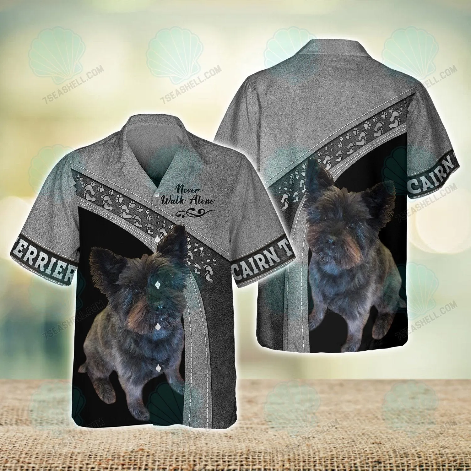 Cairn Terrier Never Walk Alone 3D Full Print Shirts, Dog Memorial Gifts for loss of Dog, Christmas Shirt for Dog Lovers