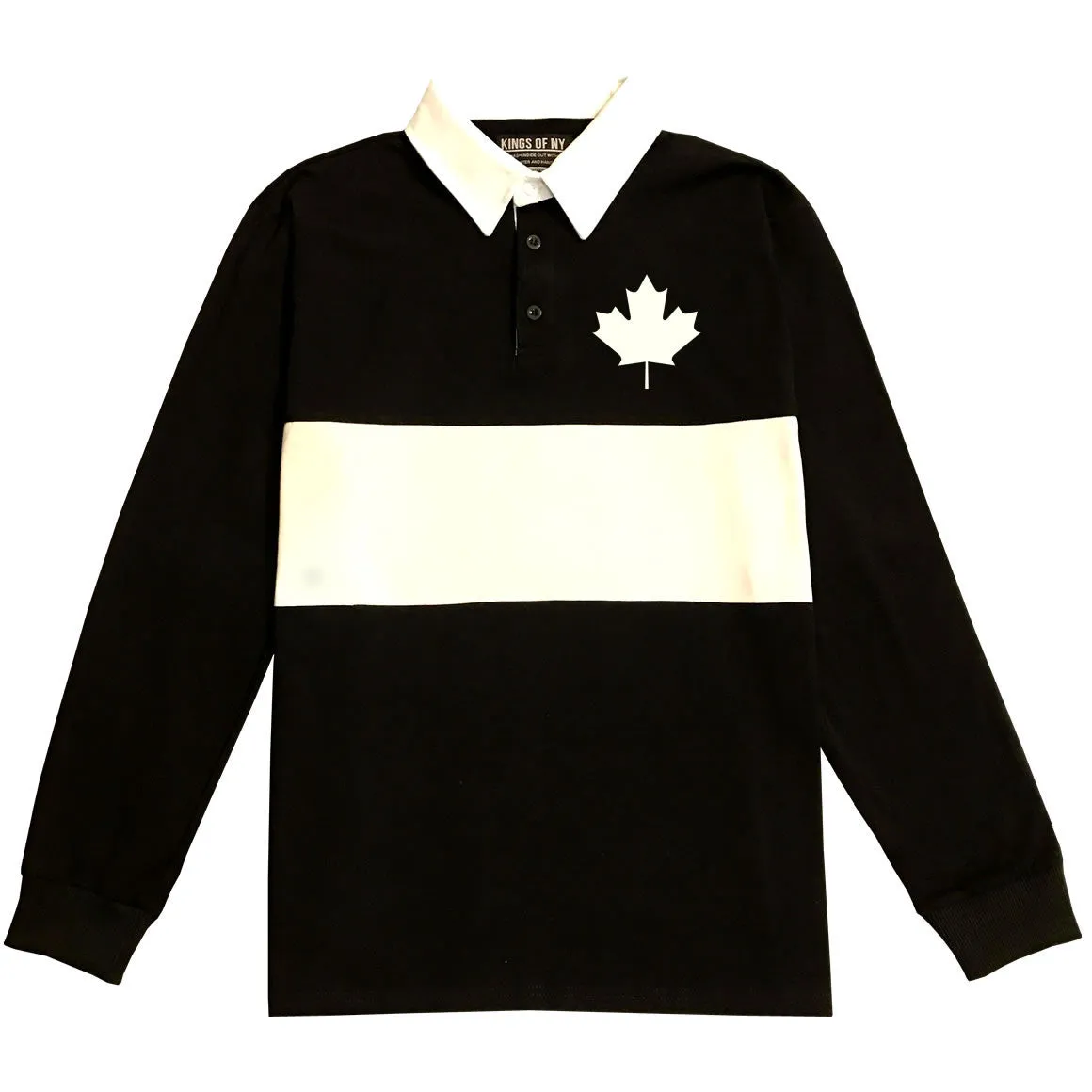 Canada Maple Leaf Flag Mens Long Sleeve Rugby Shirt