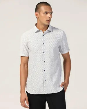 Casual Half Sleeve Black Printed Shirt - Shaolin