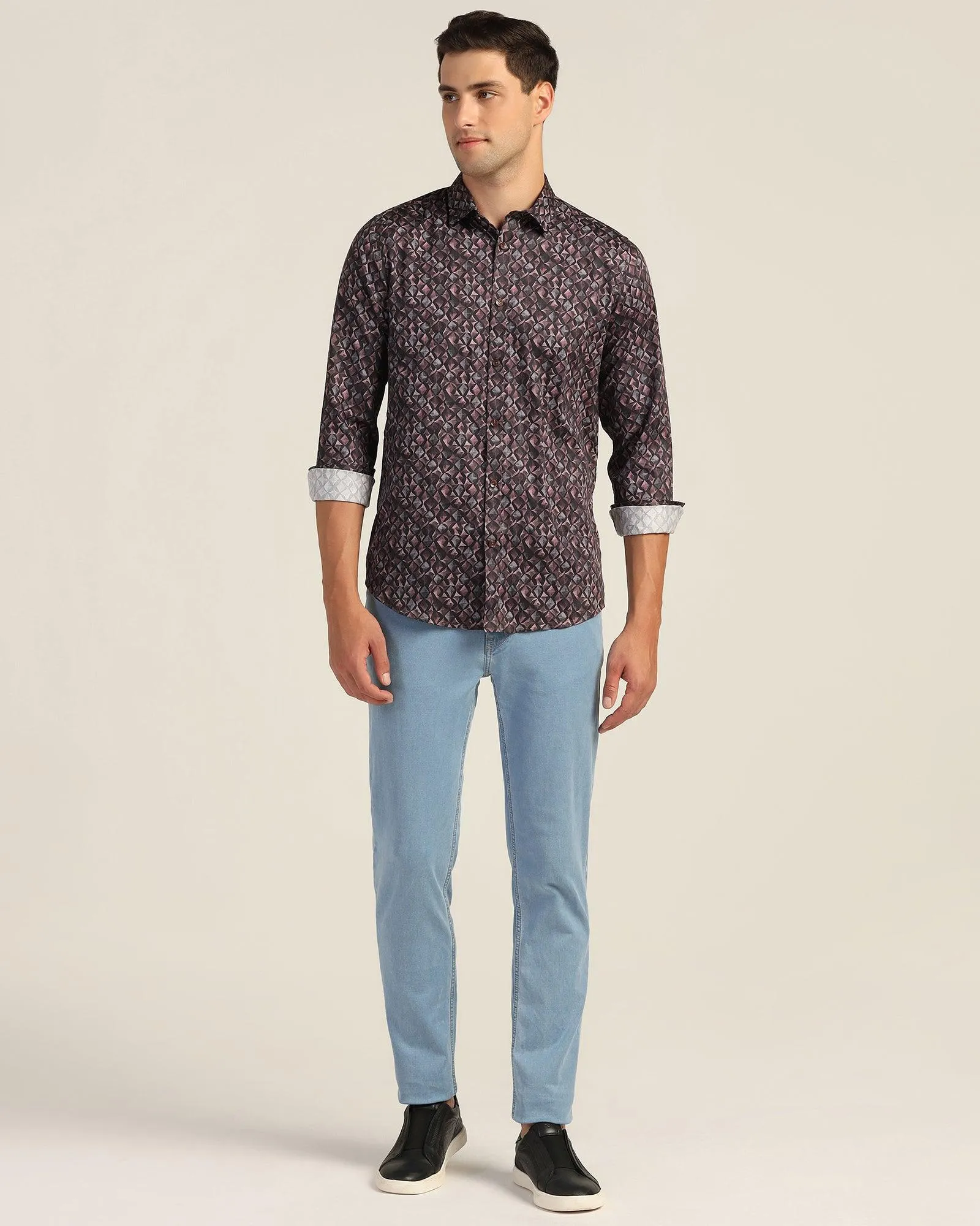 Casual Ochre Printed Shirt - Gaia