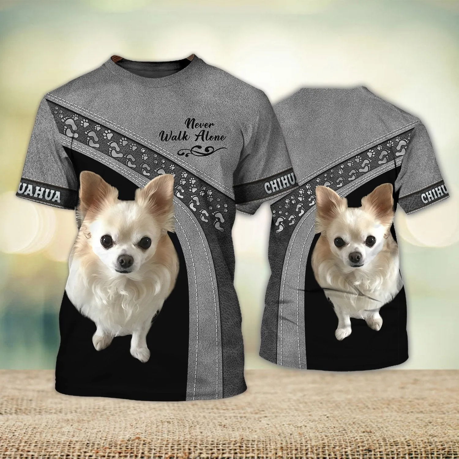 Chihuahua Love Never Walk Alone Love 3D Full Print Shirts, Shirt For Dog Lovers, Dog Memorial Gifts for loss of Dog