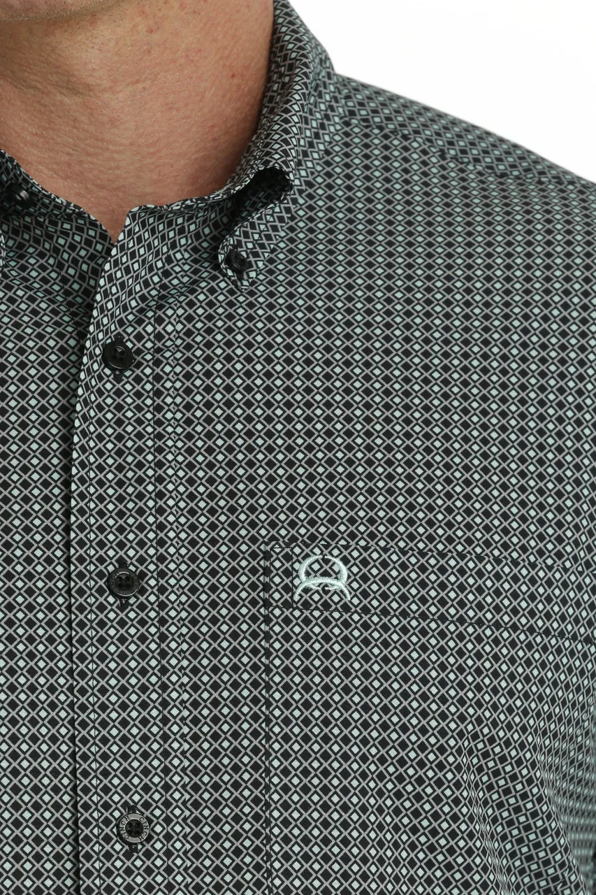 CINCH ARENAFLEX BLACK GEO PRINT - MENS SHIRT - MTW1704128