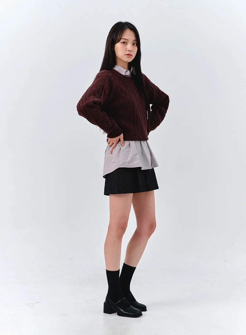 Classic Cable Knit Sweater OO319