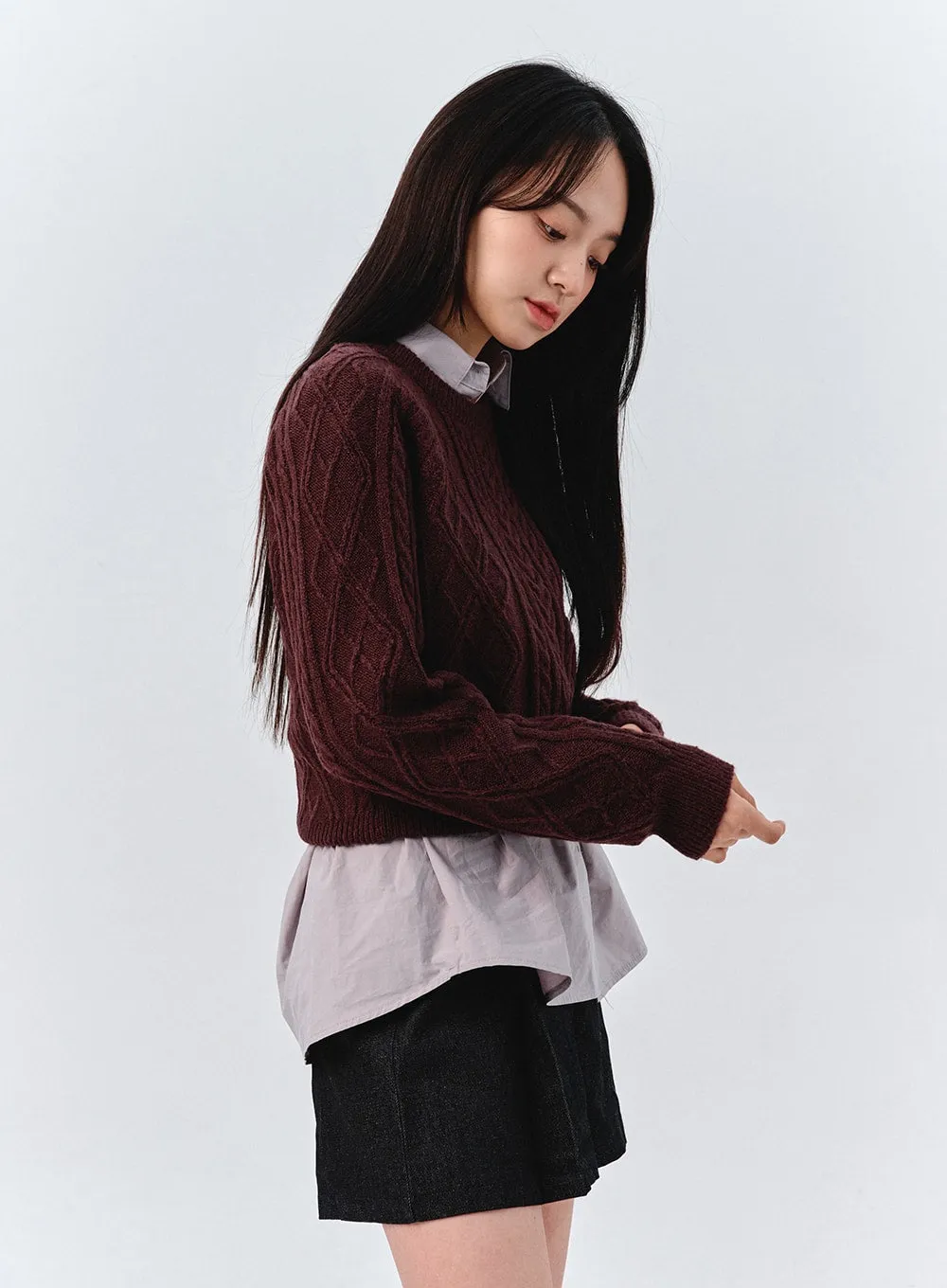 Classic Cable Knit Sweater OO319